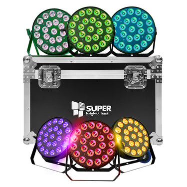 Par Led Superbright Par 280 Slim Con 6 Piezas De 24 Leds De 10w Rgba+uv